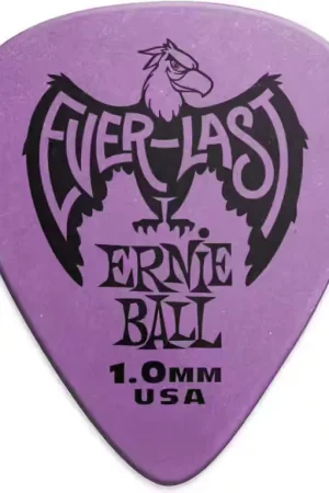 Nouveau lancement - Ernie Ball Médiators Everlast Sachet de 12 Violet 1mm