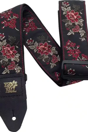 Ernie Ball Sangle Jacquard Red Rose | Retour facile