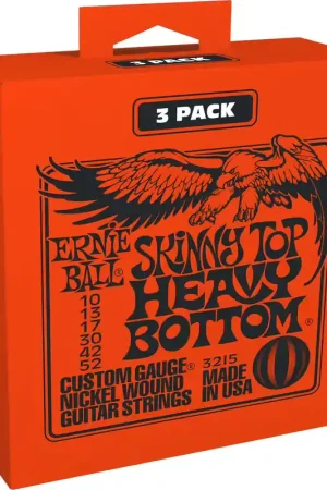 Plus que quelques pièces - Ernie Ball 3215 Skinny Top Heavy Bottom 10-52 Pack de 3