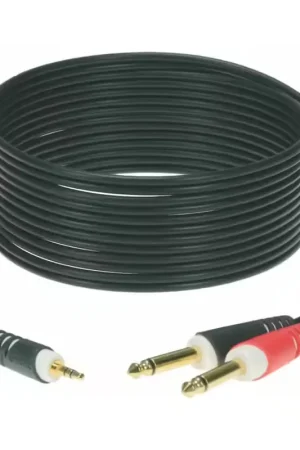 Klotz CABLE Y NOIR 1M MINI JACK 3P - 2X JACK 2P CONTACT EN OR | Disponible dès maintenant