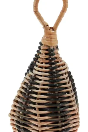 Aujourd'hui seulement | Roots Percussion Caxixi Moyen Osier Bicolore Fond Calebasse 17CM