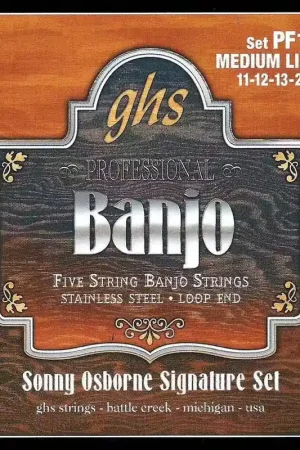 GHS Cordes Folk Banjo Stainless Steel Sonny Osbourne 11-12-13-22-11 - Réduction