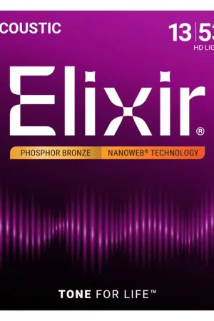 Achetez dès aujourd'hui - Elixir 16182 Nanoweb Phosphor Bronze HD Light 13-53