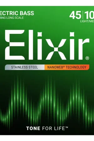 Quantité limitée - Elixir 14677 Nanoweb Stainless Steel Medium 4C 45-105