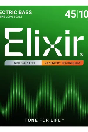 Fin de série | Elixir CORDES BASSES ELECTRIQUES NANOWEB STAINLESS STEEL JEUX LIGHT /4C !45-65-80-100