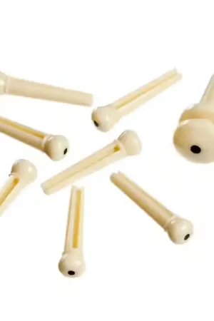 Promo exceptionnelle | D'addario And Co Bridge Pins With End Pin Set Of 7 Ivory With Black Dot