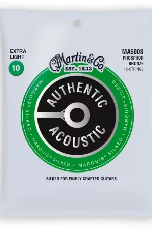 Martin Strings MA500s Authentic PB Silked 12C Extra Light 10-47 | Réduction