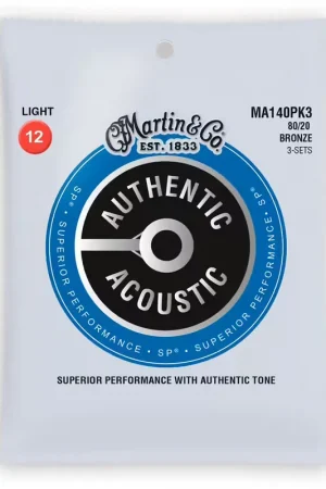 Martin Strings MA140PK3 Authentic 80/20 Light 12-54 Pack de 3 - Stock presque épuisé