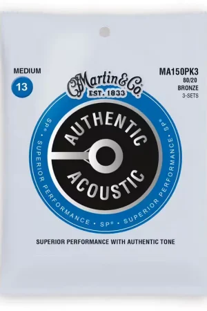 Prix spécial | Martin Strings MA150PK3 Authentic 80/20 SP Medium 13-56 Pack de 3