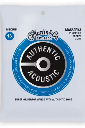 Martin Strings MA550PK3 Authentic PB SP Medium 13-56 Pack de 3 | Remise supplémentaire