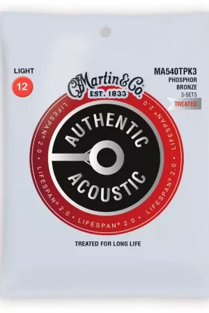 Martin Strings MA540TPK3 Authentic PB Treated Light 12-54 Pack de 3 - Prix bas