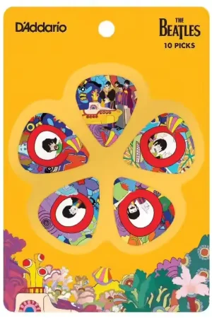 Prix réduit - D'addario And Co Pack 10 Beatles Pick Yellow Submarine Souple Thin