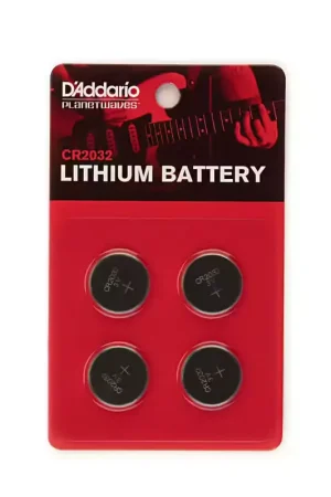 Premium | D'addario And Co PW-CR2032-04 Lot de 4 Piles Lithium CR2032