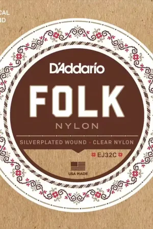 D'addario And Co EJ32C Silverplated Wound Clear Nylon 28-45 | Commandez dès aujourd'hui