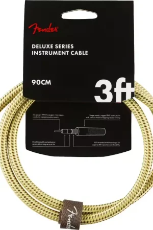 Fender 90cm Deluxe Instrument Cable Tweed - Super prix