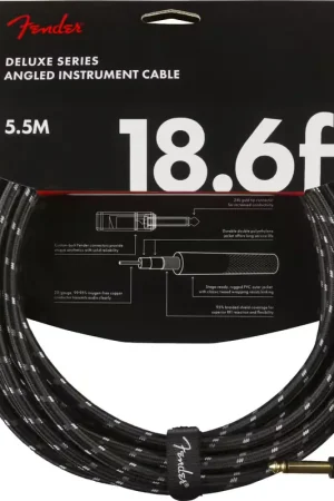 Fender 5,5m Deluxe Instrument Cable Black Tweed | Plébiscité par les clients