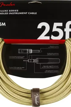 Fender 7,5m Deluxe Instrument Cable Straight/angle Tweed | Direct fabricant