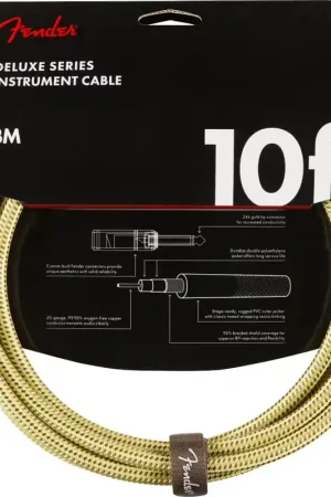Fender 3m Deluxe Instrument Cable Tweed - Haute qualité