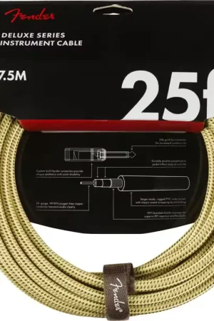Disponible maintenant | Fender 7,5m Deluxe Instrument Cable Tweed