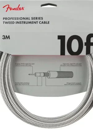 Stock limité | Fender 3m Professional Instrument Cable White Tweed