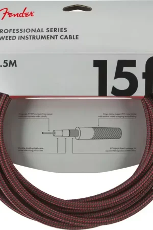 Fender 4,5m Professional Instrument Cable Red Tweed - Plébiscité par les clients