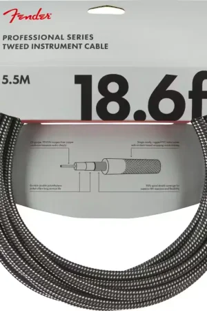 Fender 5,5m Professional Instrument Cable Gray Tweed - Qualité professionnelle