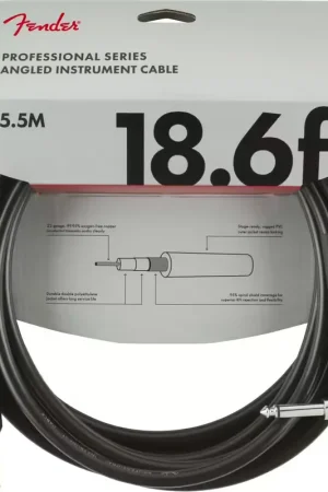 Fender 5,5m Professional Instrument Cable Black | Retour gratuit
