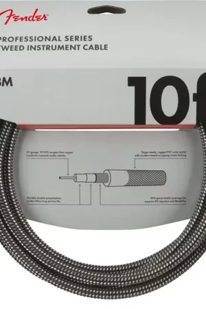 Prix cassé | Fender 3m Professional Instrument Cables Gray Tweed