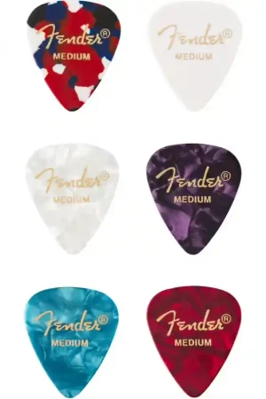 Fender 351 Shape Celluloid Medley Medium (12) - Qualité premium