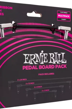 Prix spécial - Ernie Ball Pedalboard Pack - 10 Patches en 4 Longueurs Panaches- Coudé Fin & Plat