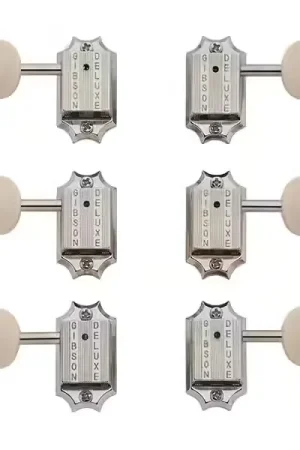Gibson Accessories Deluxe White Button Tuner Set Vintage Nickel | Plus que quelques pièces