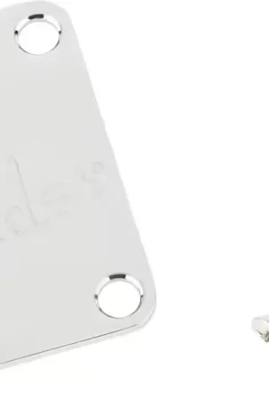 Fender 4-bolt Deluxe Contoured Neck Plate W/logo (chrome) | Bientôt épuisé