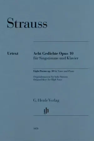 Achetez maintenant | Henle Verlag Strauss Richard - Huit Poemes Op.10 - Voix Haute & Piano