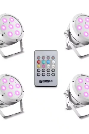 Promo exceptionnelle - Cameo Root Par 4 WH Set 1 - Set Compos De 4 X CLROOTPAR4wh Avec Tlcommande Infrarouge