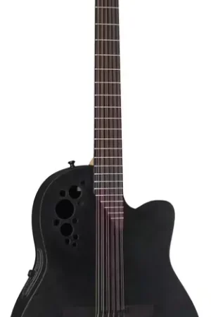 Économisez maintenant - Ovation Elite Tx Deep Contour Cutaway 12 Cordes Black Textured 2058TX-5-G