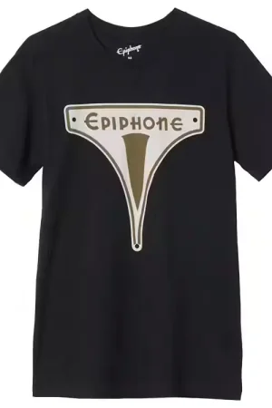 Epiphone "L" Lifestyle Vintage Badge Tee Black - Nouvel arrivage