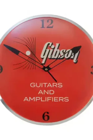Offre limitée - Gibson Accessories Horloge Gibson Vintage Lighted Wall Clock Kalamazoo Orange Sign