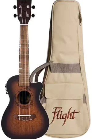 Livraison express | Flight Flight: Gemstone DUC380 Elec Con Ukulele - Amber
