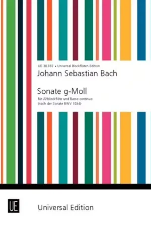 Prix promo - Universal Edition Bach J.S. - Sonata G-moll BWV 1034 - Flute A Bec Alto & Basse Continue