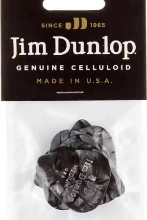 Jim Dunlop 12 x Medium Celluloid Black Perloid | Liquidation