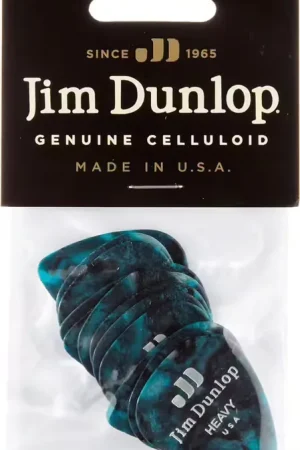 Jim Dunlop 12 x Heavy Celluloid Turquoise Pearl | Nouveauté