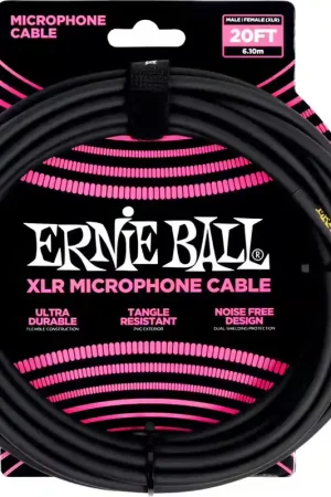 Bonne affaire | Ernie Ball Cbles Microphone Classic XLR Mâle/XLR Fem 6M Noir