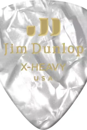 Jim Dunlop 12 x Extra Heavy Genuine Celluloid Perloid White | Disponible maintenant