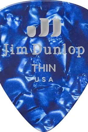 Stock limité - Jim Dunlop 12 x Thin Genuine Celluloid Perloid Blue