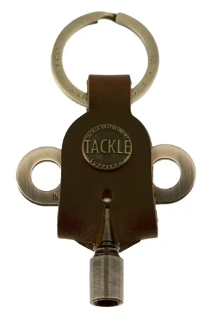 Prix bas - TACKLE Instruments Cle Timekeepers + Porte Cle Cuir - Antique Brass