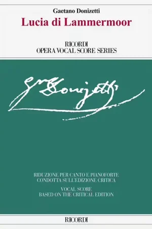 Ricordi Donizetti Gaetano - Lucia Di Lammermoor - Voix & Piano | Coup de cœur des clients