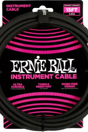 Réduction spéciale - Ernie Ball 4.5M Jack Mono Male Vers Jack Mono Male Noir