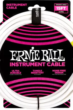 Ernie Ball 4.5M Jack Mono Male Vers Jack Mono Male Coude Blanc | Remise
