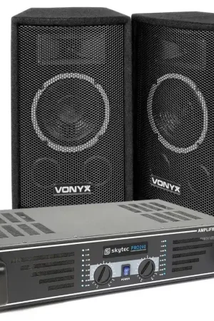 Vonyx Kit Sono DJ Enceintes et Amplificateur 500W - Tout juste disponible