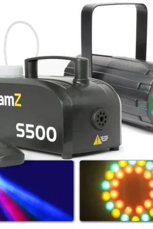 Prix doux - BeamZ Set - Machine à Fumée S500 avec Moonflower 60 LEDs RGBAW